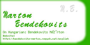 marton bendekovits business card